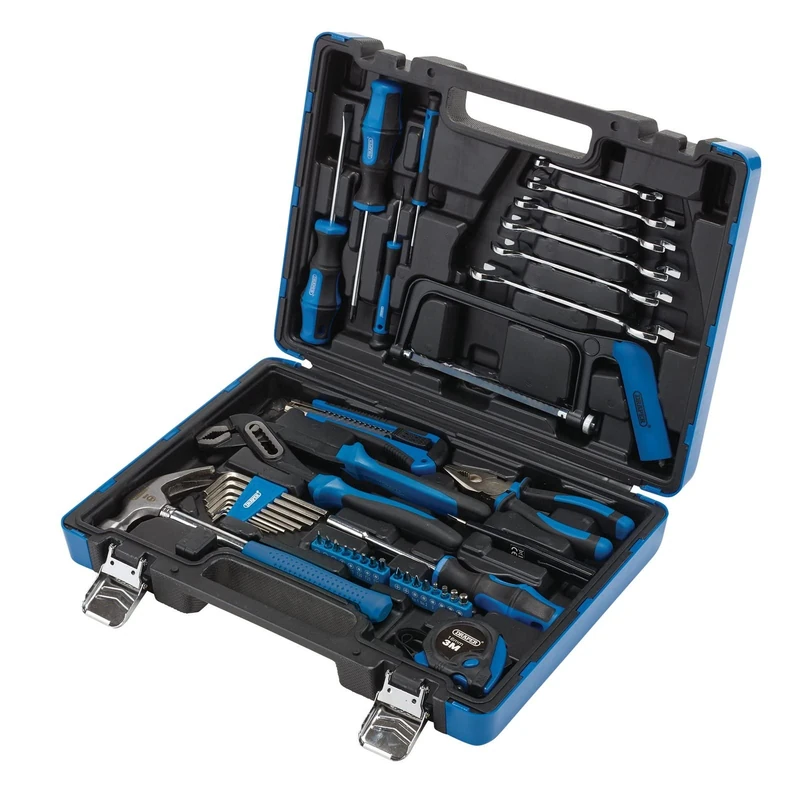 Draper 28106 Tool Kit, Blue (58 Piece), Storage case for DIY and Equipment Maintenance