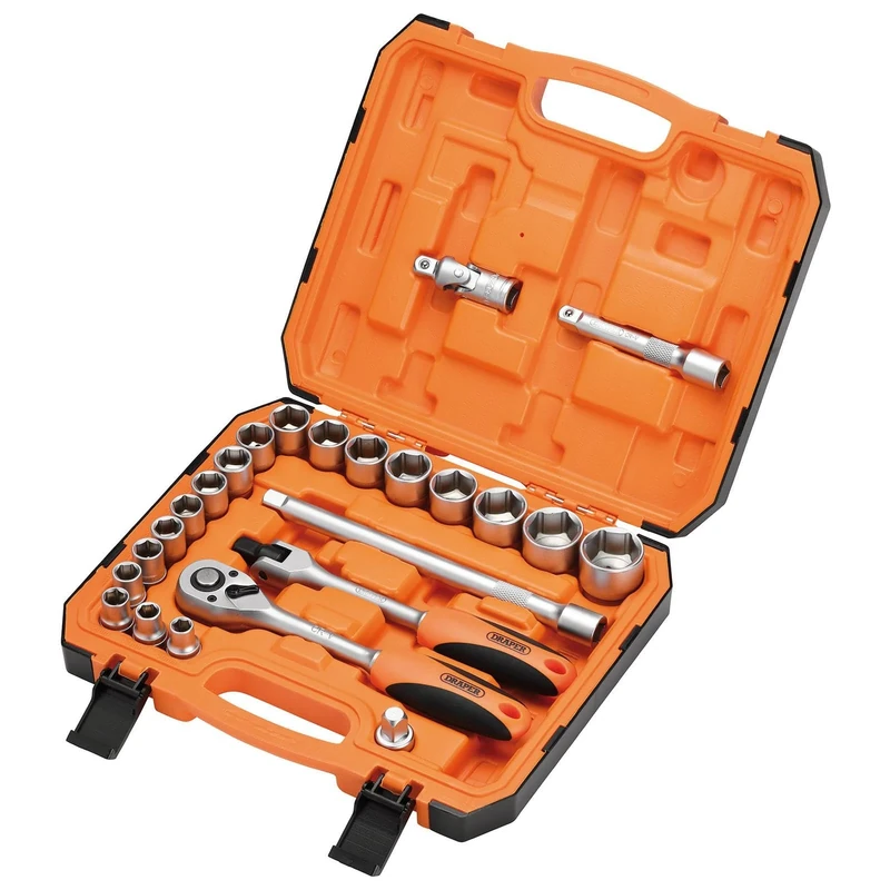 Draper 22112 HI-TORQ 6 Point Socket Set, 1/2" (24 Piece)