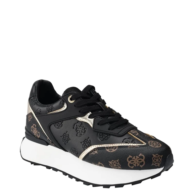 GUESS Women's Luchia Sneaker, Black Multi, 6.5 UK
