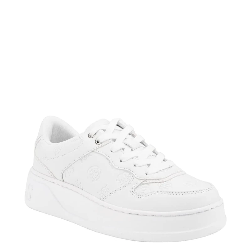 GUESS Women's Cleva Sneaker, White Opulent Garden, 3.5 UK