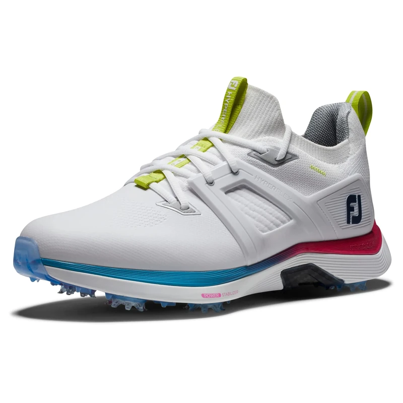FootJoy Men's Hyperflex Golf Shoe, White Blue Pink, 6.5 UK