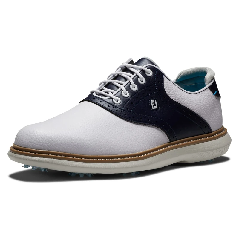 FootJoy Men's Fj Traditions Golf Shoe, White Navy, 6.5 UK Wide