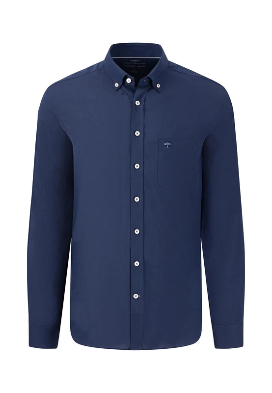 FYNCH-HATTON Soft Oxford Cotton Shirt Navy/XL