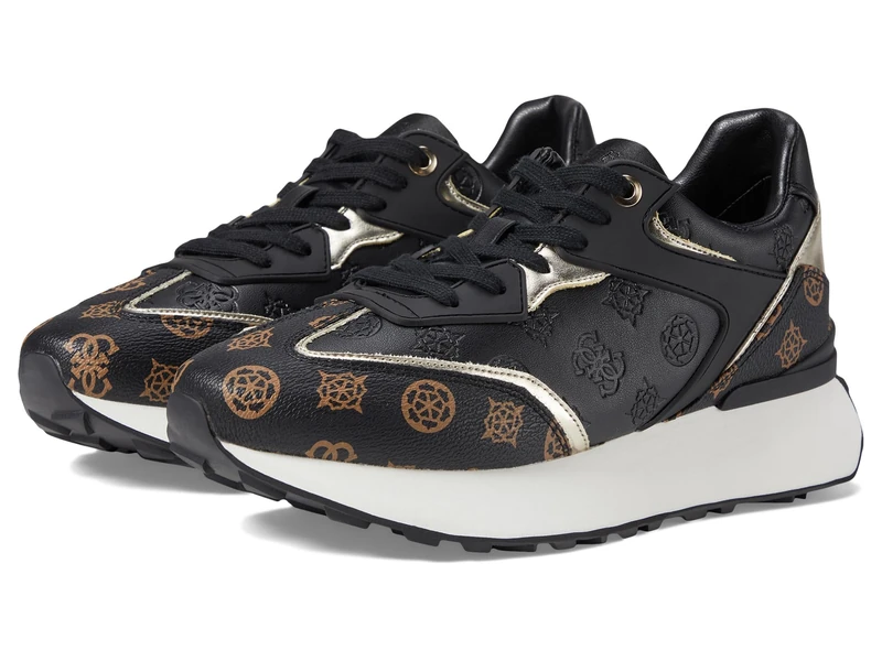 GUESS Women's Luchia Sneaker, Black Multi, 6 UK