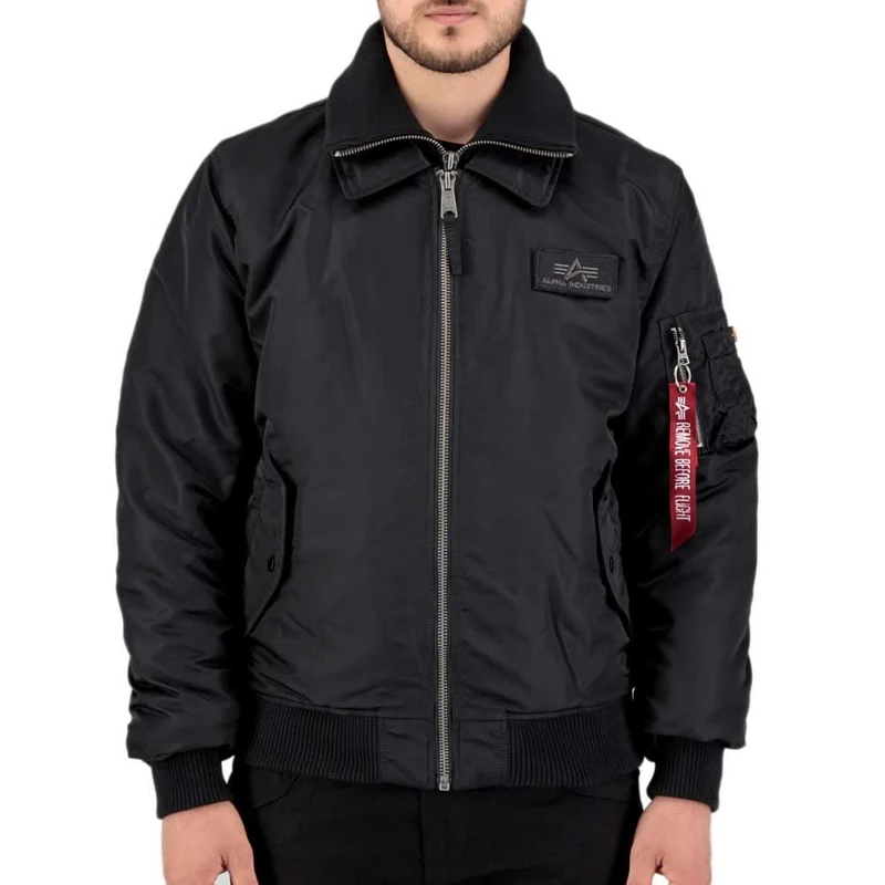 Alpha Industries CWU Jet Blast Bomber Jacket for Men Black