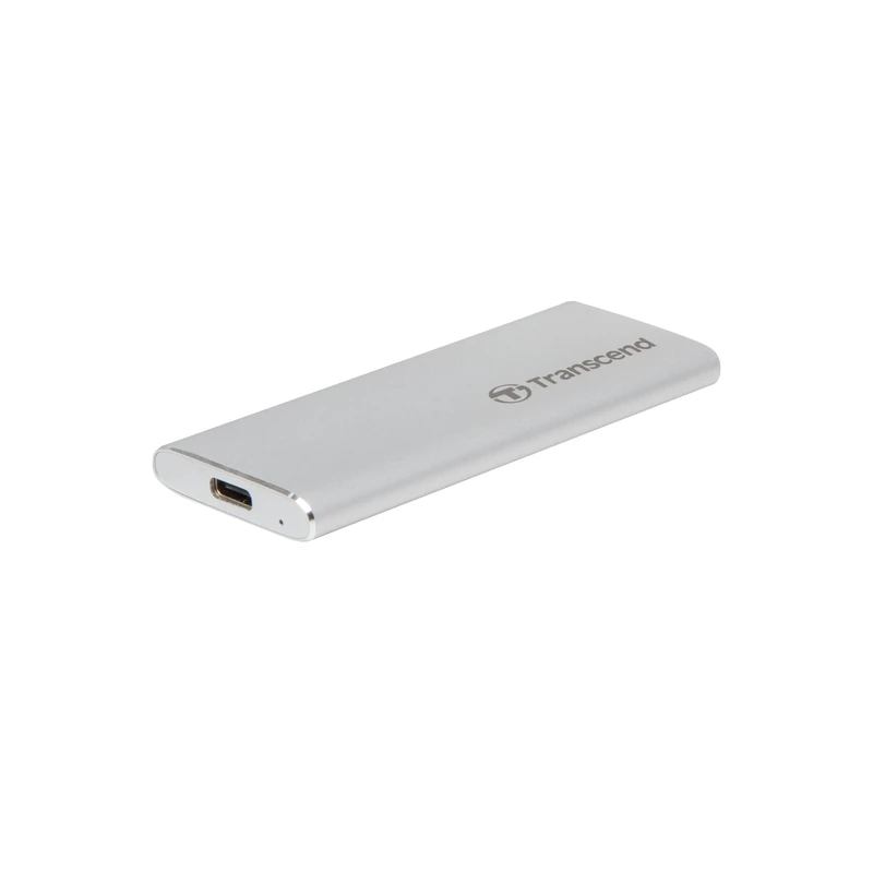 Transcend ESD260C 500GB Portable SSD, USB-C 3.1 Gen 2 10Gbps, Up to 520MB/s External SSD, Silver TS500GESD260C