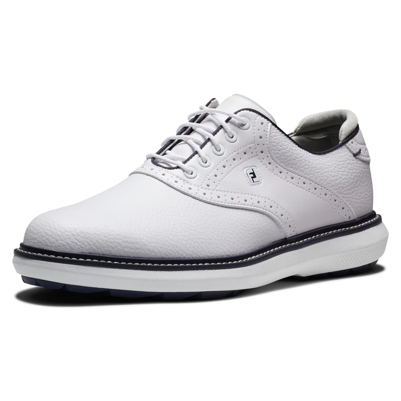 FootJoy Men's FJ Traditions Spikeless Golf Shoes - White Navy