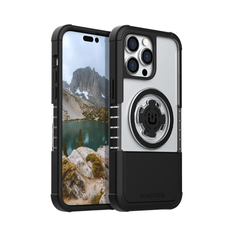 Rokform - iPhone 14 Pro Max Case, Crystal Series, Dual Magnet + MagSafe Compatible, Clear Apple Case, iPhone Cover with RokLock Twist Lock, Slim Magnetic Drop Tested Armor (Clear) - Image 1