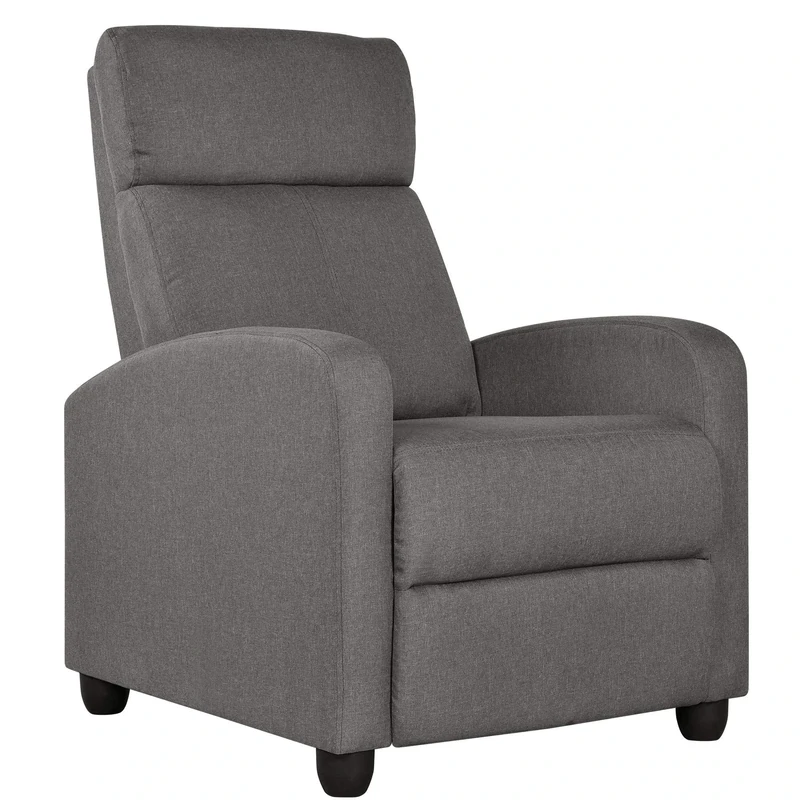 Yaheetech Recliner Armchair Adjustable Fabric Recliner Chair Sofa for Living Room/Bedroom Gray