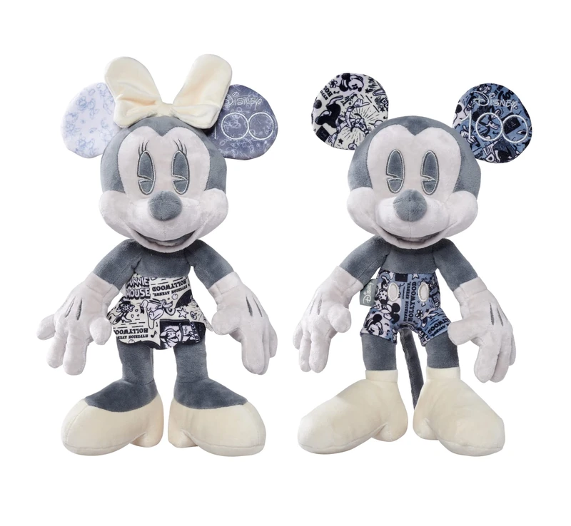 Simba Toys - Disney Mickey Mouse & Minnie Mouse D100 Collector Set - limited 100th anniversary Disney collectors edition with gift box, certificate & serial number - for adults and children, 33 cm