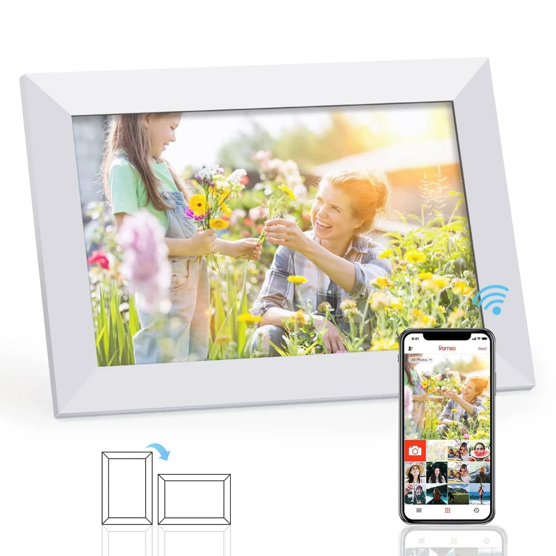 Digital Photo Frame WiFi, 10 Inch Digital Picture Frame with 16GB Memory, 1280x800 HD IPS Screen, Auto-Rotate, Electronic Photo Frame Support Image Preview, Share Moments Instantly via Frameo App - Image 1