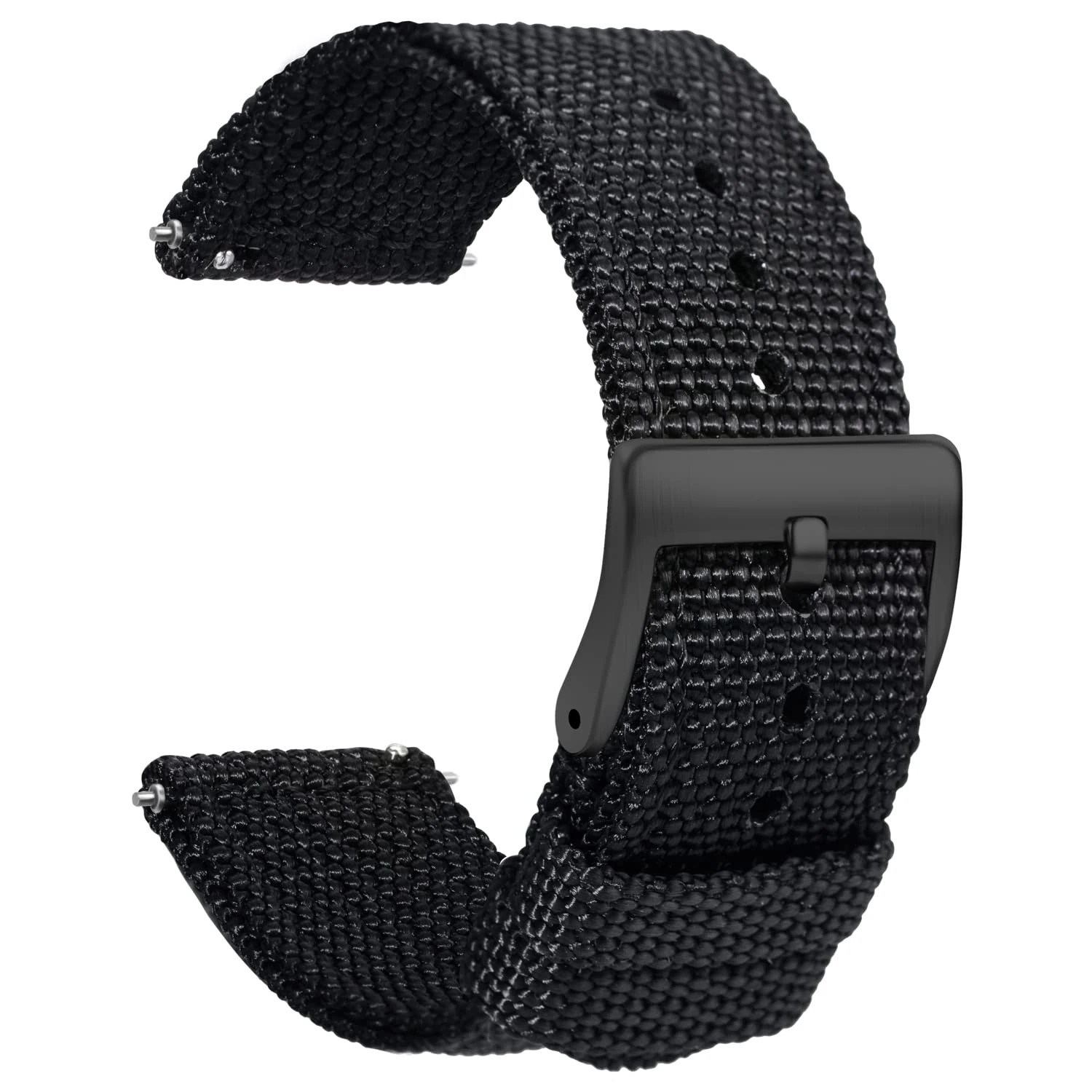 TStrap Nylon Watch Strap 18mm - Quick Release Watch Band Soft Black - Canvas Wtach Straps for Men Ladies – for Smart Watch Bracelet Replacement with Black Buckle - 18mm, 20mm, 22mm 24mm