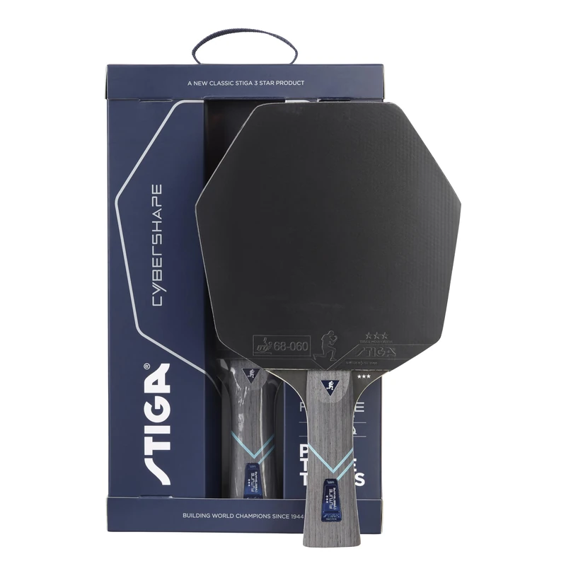 STIGA Cybershape Future Table Tennis Bat by Truls Möregårdh, Revolutionary 3-Star Table Tennis Bat with Hexagonal Shape for Developing Players, Silver