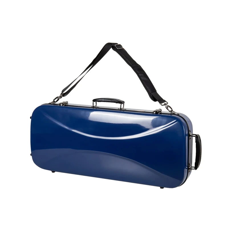 Crossrock Fiberglass Double Violin Case for Two Full-Size Violins with TSA Lock-Navy Blue (CRF2020DVNVBL)