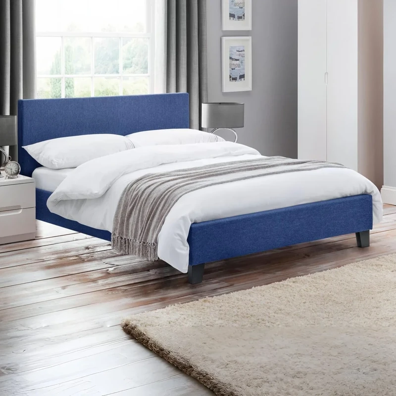 Julian Bowen Rialto Dark Blue Linen 150Cm