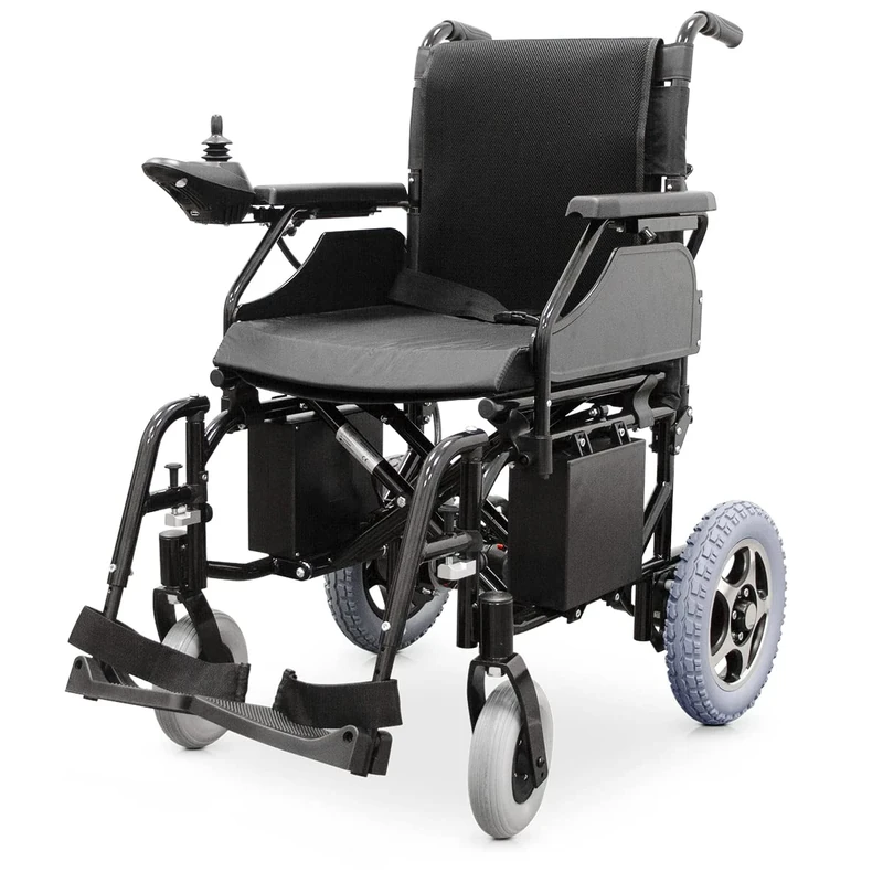 QUIRUMED Electric Folding Wheelchair Easy Plus, Steel, Autonomy 20 Km, Electromagnetic Braking, Maximum Speed 7 km/h