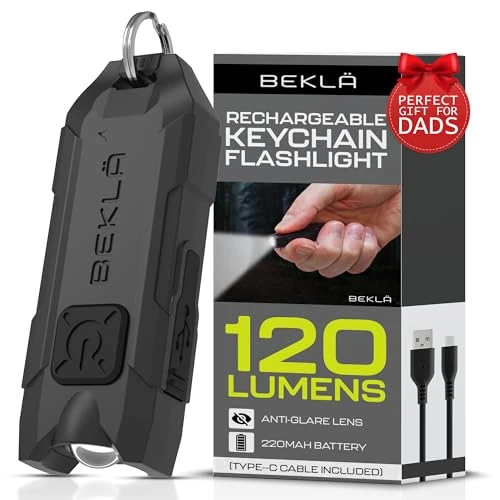 Keyring Torch: Rechargeable USB LED Flashlight - 120 Lumen Extra Bright, Mini Portable Light for Handbags & EDC