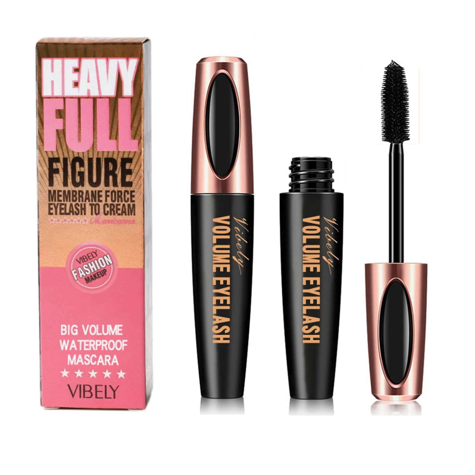 HIVETZ Waterproof Volume & Length Mascara - False Lash Effect, No Smudging, 4D, Long Lasting Fibre