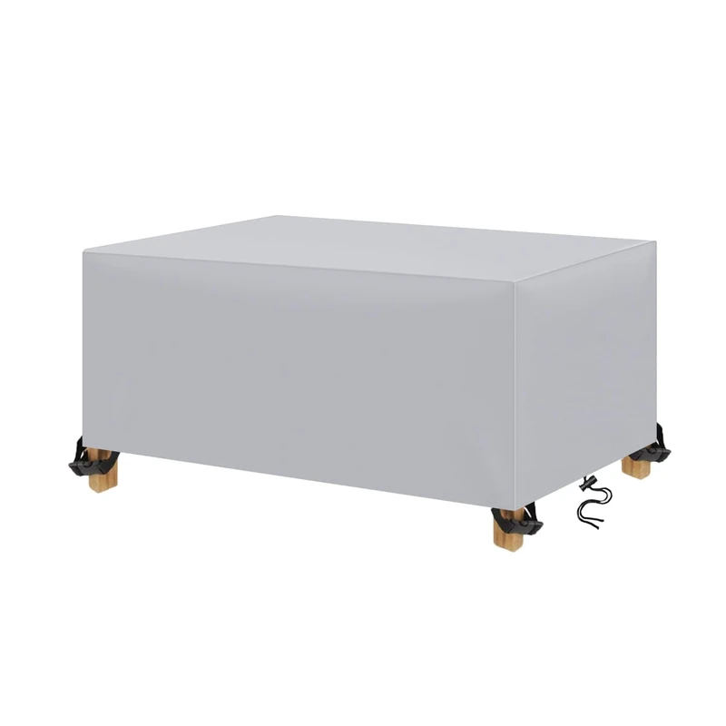 AXFZZRS Waterproof Outdoor Garden Furniture Covers, 220x120x90cm Grey Heavy Duty 420D Oxford Fabric, Windproof & UV Safe, Rectangular Patio Table & Chair Protector for All Seasons