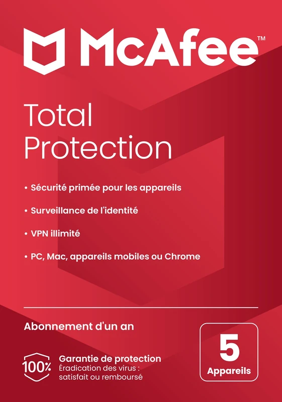 McAfee Total Protection 2023 - 5 Devices - 1 Year Subscription