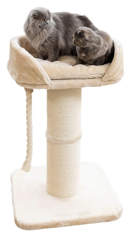 Kerbl Toni 84448 Scratching Post XL (Colour: Beige, L x W x H: 58 x 58 x 92 cm, Extra Strong Base Plate, for 1-2 Small to Medium Cats, Cat Toy, Animal Accessories)