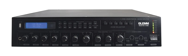 GLEMM 350W DAB 5 Zone Amplifier - Multi-Zone Audio System