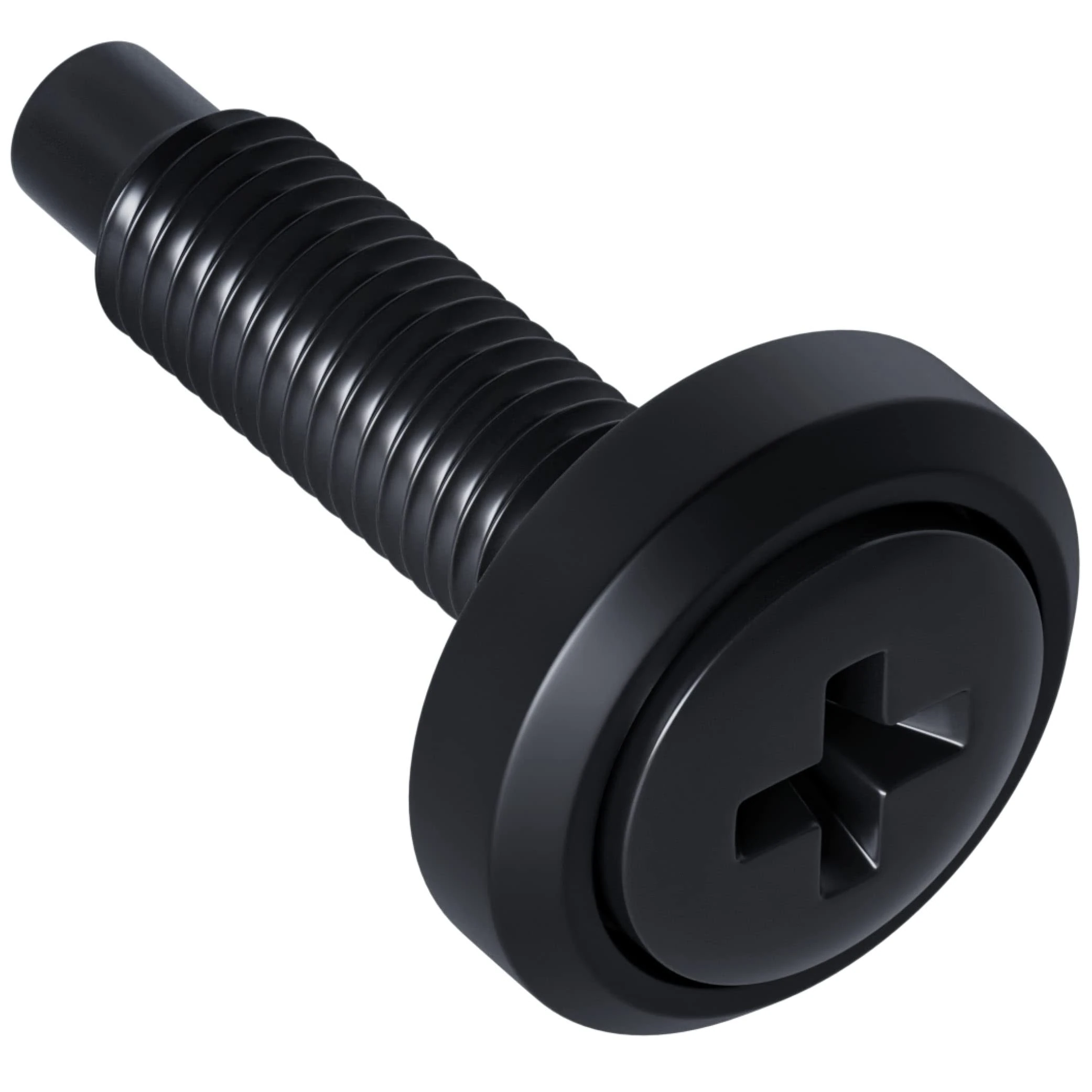 ECHOGEAR Rack Mount Screws 25 Pack - 10/32 Steel Screws with Attached Nylon Washers & Pilot Point Heads - Made to Use with Network Racks, Enclosures, & Cabinets