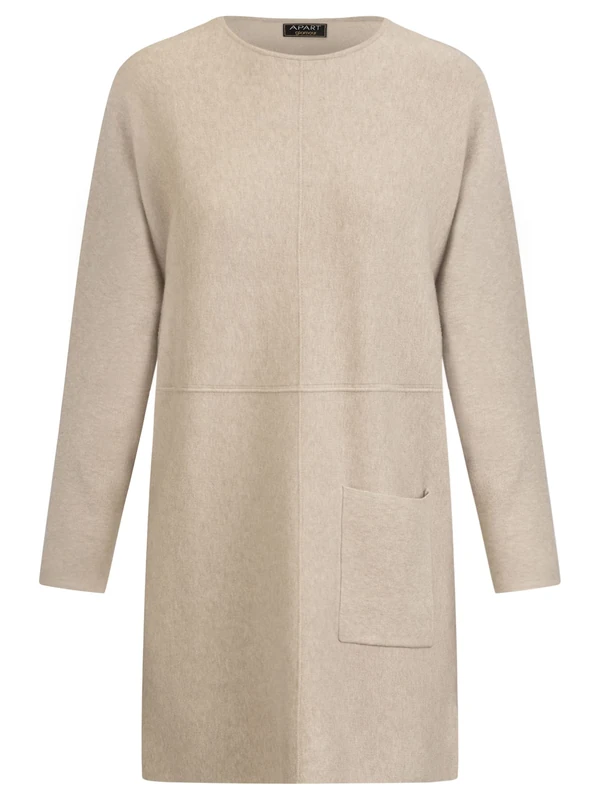 ApartFashion Women's Knitted Dress, Taupe, 16