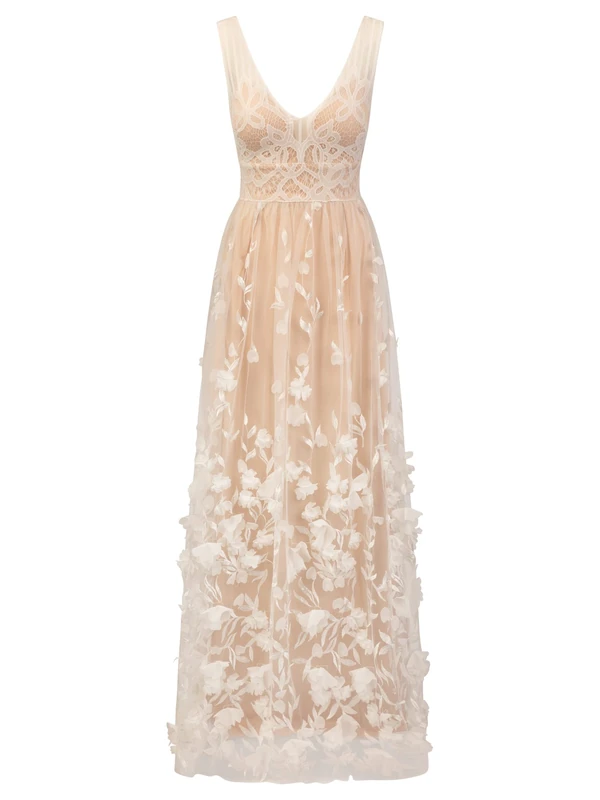 ApartFashion Women's Dress, Cream, 6