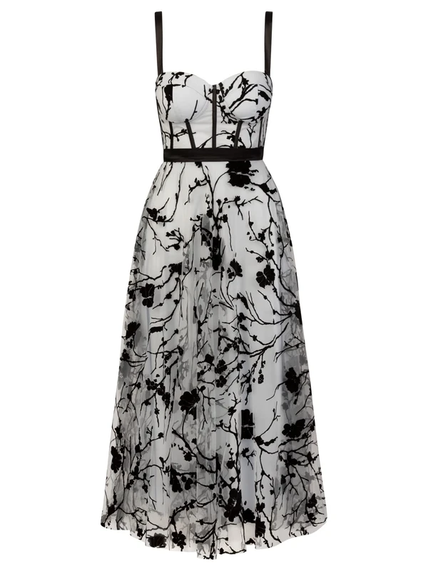 ApartFashion Women's Dress, Cream-Black, 8