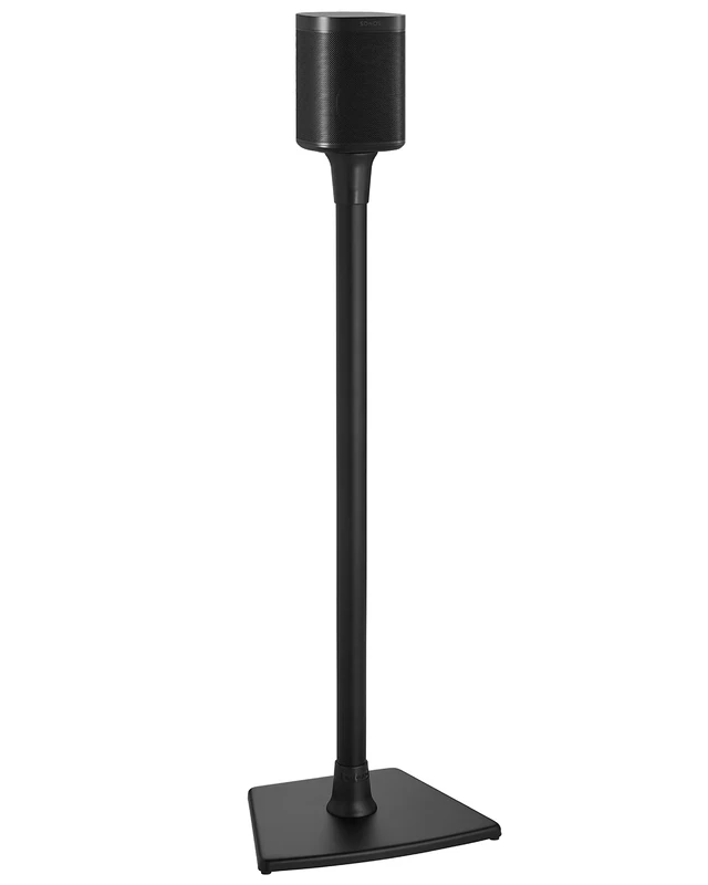 Sanus Wireless Speaker Stands Designed for Sonos One, One SL, and Play:1 - Easy, 15-Minute Assembly, Built-in Cable Management - Black/Single