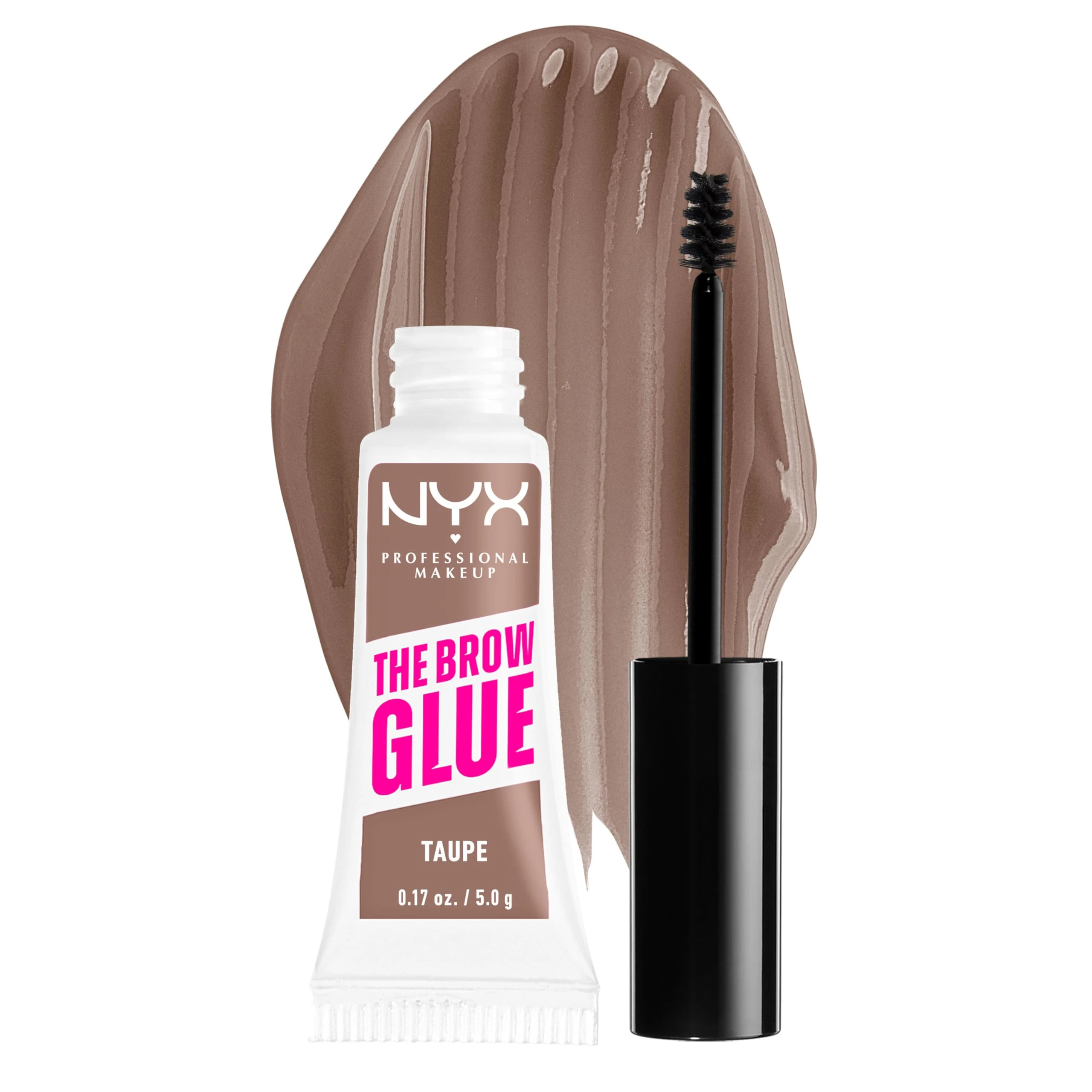 NYX Professional Makeup Tinted Brow Glue, Instant Eyebrow Styler, Laminated Brow Look, The Brow Glue, Taupe, 5 g (Pack of 1)