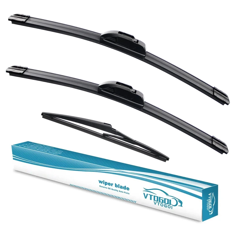 VTOGOI Wiper Blades With Rear Wiper Blades Set For Pontiac Vibe 2003-2008,Automotive Replacement Windshield Wiper Blades, That Meet OEM Quality Easy DIY Install 21"+18"+11" (Set of 3)