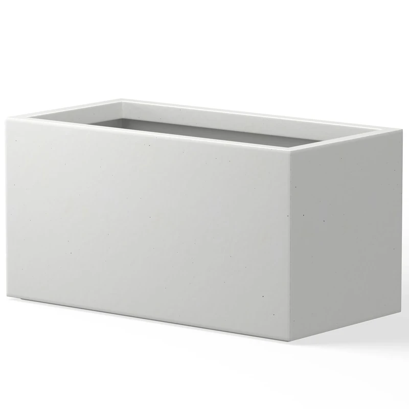 Kante Planter, Concrete, Pure White, 23"x12"x12"
