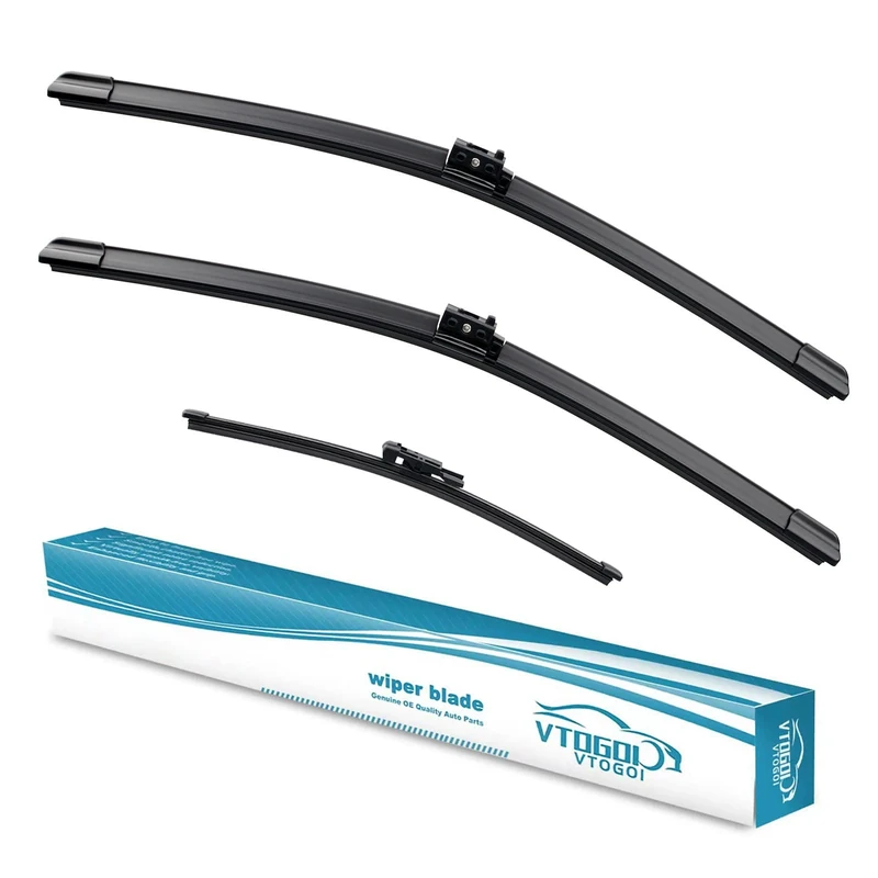 VTOGOI Wiper Blades With Rear Wiper Blades Set For 2016-2020 Mercedes-Benz GLA250,Automotive Replacement Windshield Wiper Blades, That Meet OEM Quality Easy DIY Install 24"+19"+12"(Set of 3)