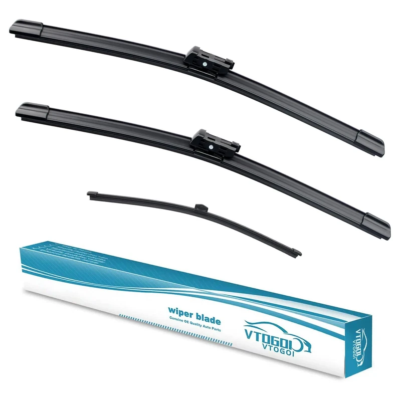 VTOGOI Wiper Blades With Rear Wiper Blades Set For Audi Q5 2009-2017,Automotive Replacement Windshield Wiper Blades, That Meet OEM Quality Easy DIY Install 24"+20"+13"(Set of 3)