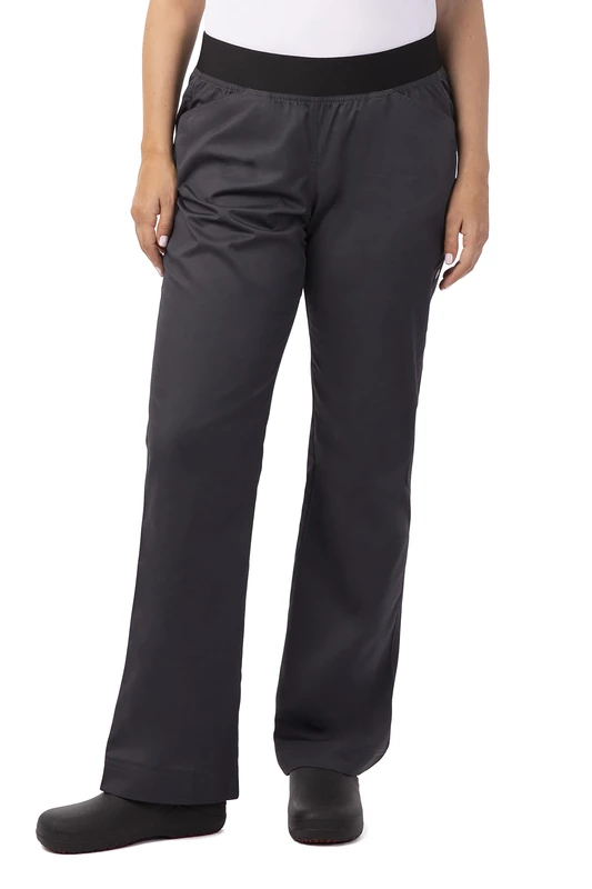 Chef Works Women's Lightweight Slim Chef Pants, Charcoal, Large