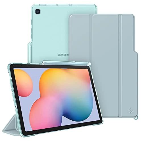 Fintie Case for Samsung Galaxy Tab S6 Lite 10.4 Inch 2024/2022/2020 Tablet - Slim Protective Case with Transparent Back Cover and Auto Sleep/Wake Function, Ice Blue