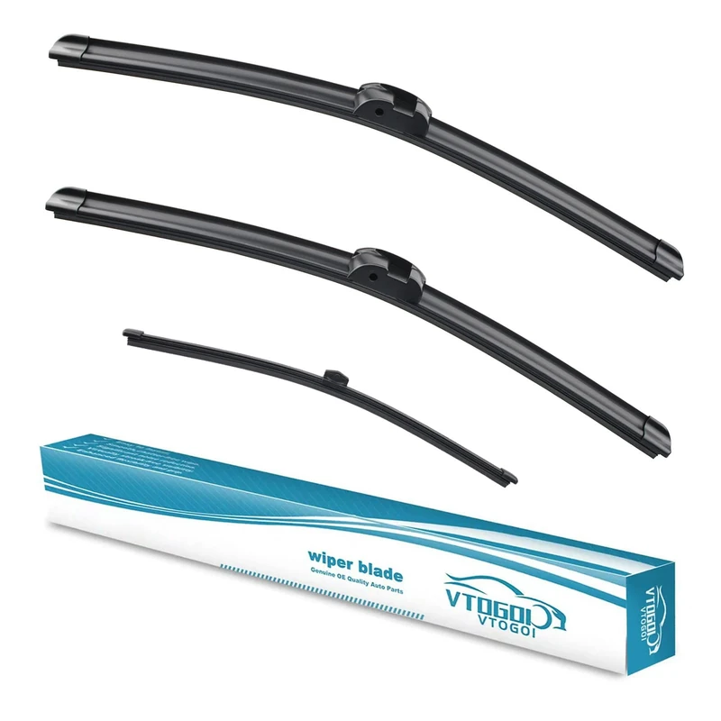 VTOGOI Wiper Blades With Rear Wiper Blades Set For Volkswagen Touareg 2011-2017,Automotive Replacement Windshield Wiper Blades, That Meet OEM Quality Easy DIY Install 26 "+26"+14"(Set of 3)