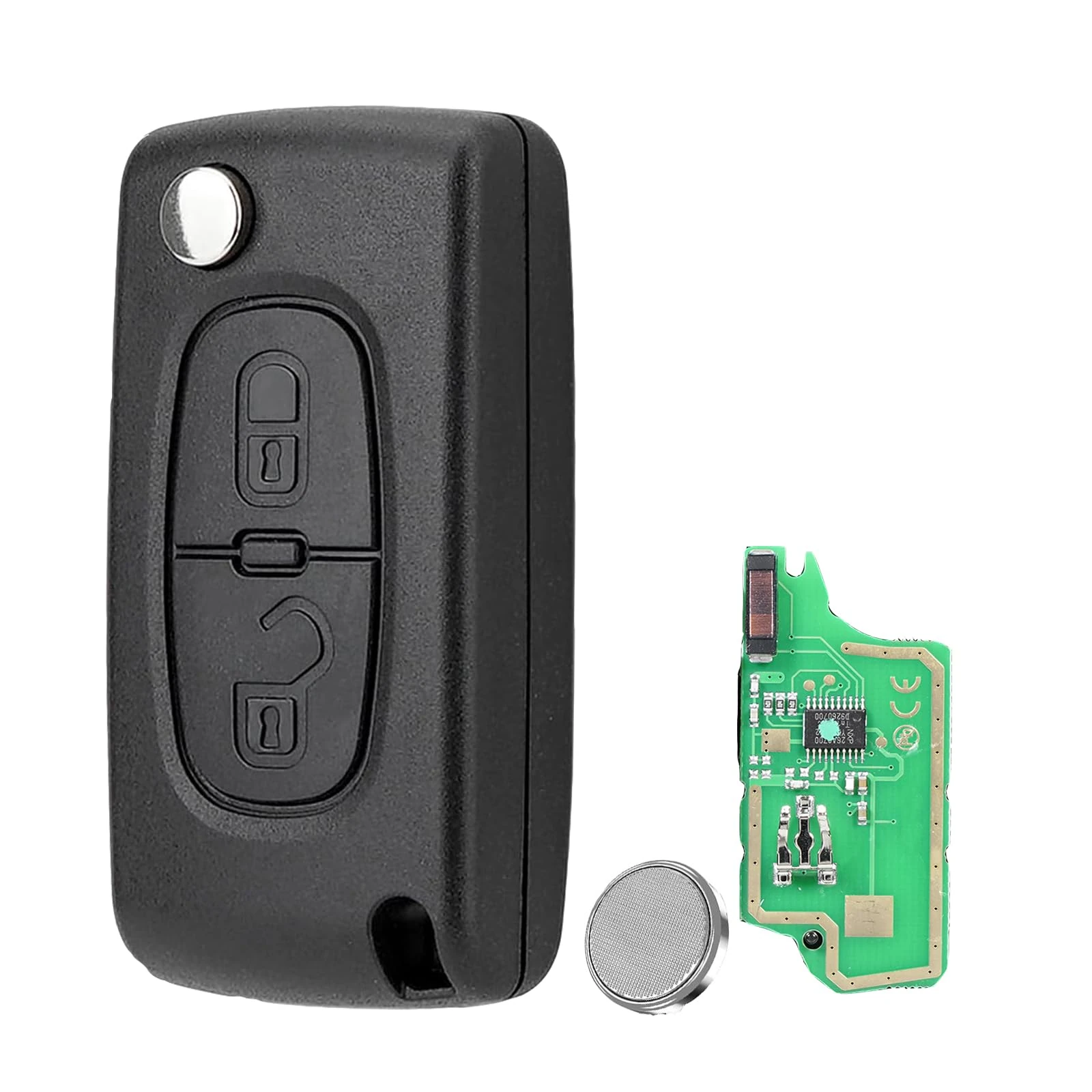 ASK 433MHZ Flip CE0536 Car Key Fob For Peugeot 207 307 407 208 308 3008 Expert Partner Van Key Citroen C1 C2 C3 C4 Grand Picasso Dispatch Berling Key Fob 2 Buttons HU83 Key Fob