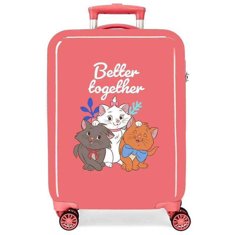 Disney Joumma Bags Classic Hardshell Kids Suitcase with Combination Lock and 4 Wheels is Made of ABS, a Sturdy and Lightweight Material., Aristocats Coral, Suitcase 55
