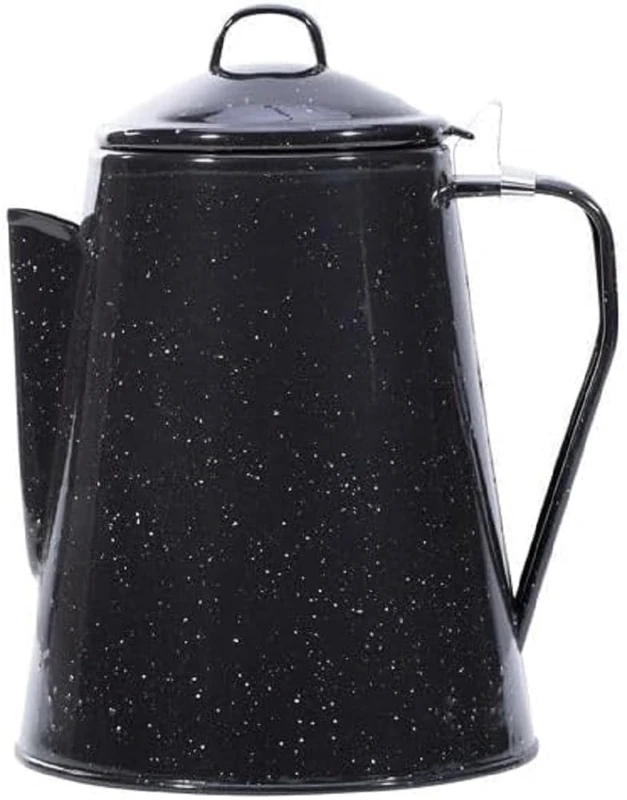 Mil-Tec Unisex - Adult Enamel M.Percolator Coffee Pot, Black, One Size