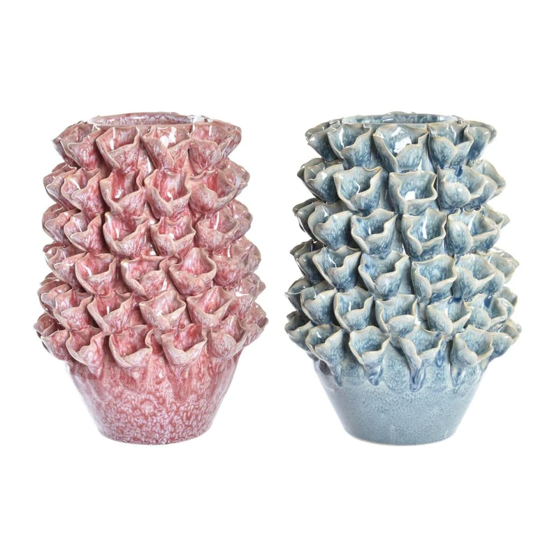 DKD Home Decor Vase, Pink, Turquoise, Estándar - Image 1