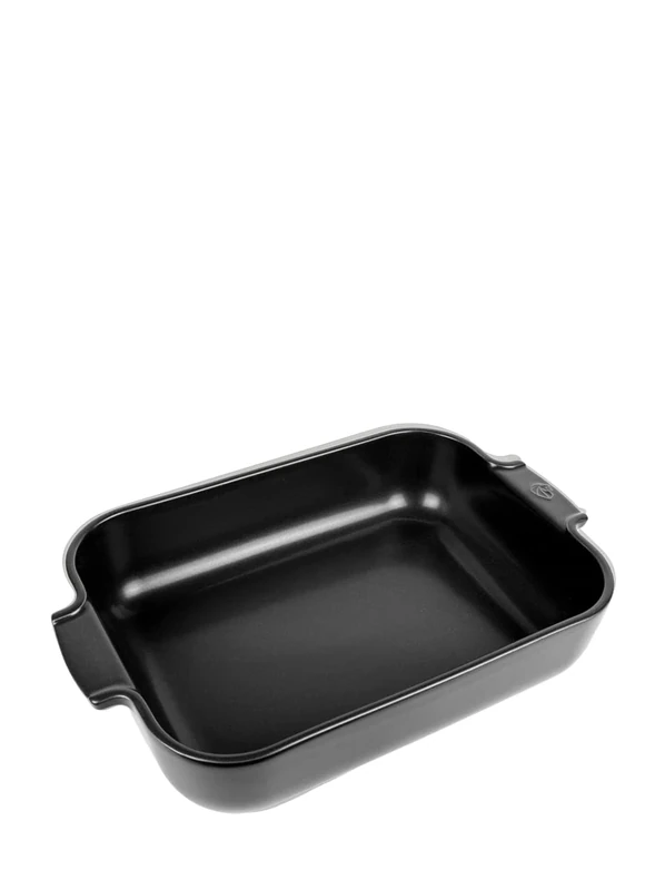 PEUGEOT - Rectangular Ceramic Baking Dish - 36 cm (including handles) x 22 cm x 6.8 cm - Capacity: 3.8 L - 6-7 Servings - 10 Year Guarantee - Made In France - Satin Black Colour