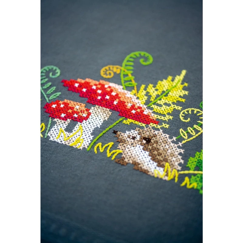 Vervaco Tablecloth Kit, Dark Grey, Approx. 80 x 80 cm