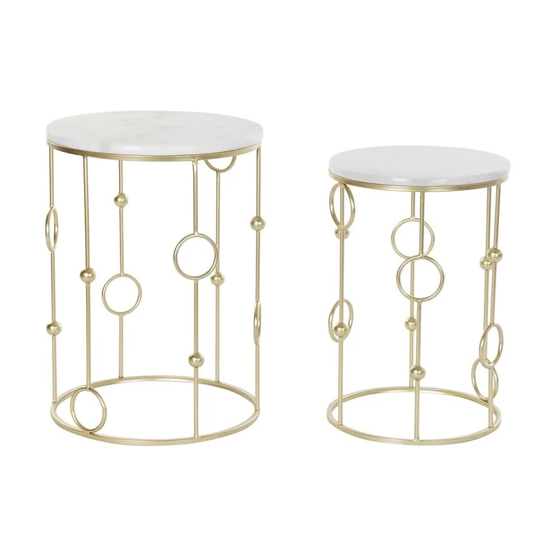 DKD Home Decor Set of 2 Tables, Metal, Standard - Image 1
