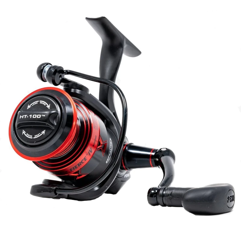 PENN Fierce IV Spinning, Fishing Reel, Spinning Reels, Sea - Inshore Fishing, Versatile Sea Fishing For Boat, Kayak, Shore, Jigging, Surf, and All-Round Use, Unisex, Black/Red, 2000