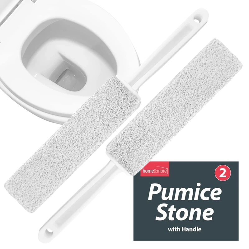 2pk SOL Pumice Toilet Cleaner with Long Handle – 23.5cm Hard Water Stain Remover for Limescale, Rust, Mineral Buildup – Cleans Porcelain, Ceramic, Bowl Rings, Bathroom Surfaces, Deep Cleaning Tool - Image 1