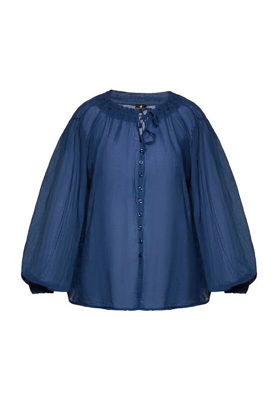 DreiMaster Klassik Women's Cotton Blouse, Navy, XS, Navy, XS