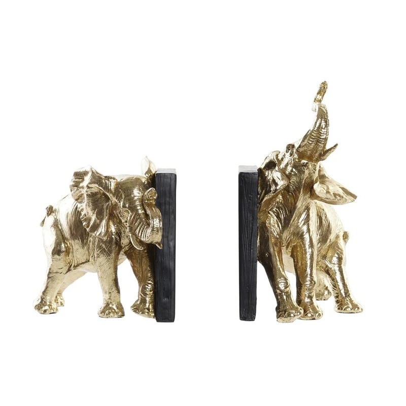 DKD Home Decor Bookends, Gold, Black, Estándar